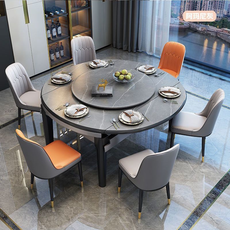 Tavolo da Pranzo in Laminato Grigio con Sedie