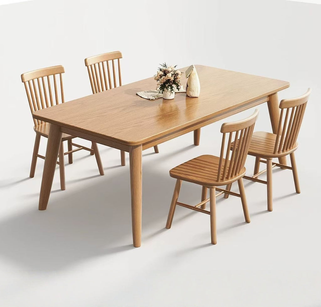 Tavolo da Pranzo Rettangolare in Legno Massello