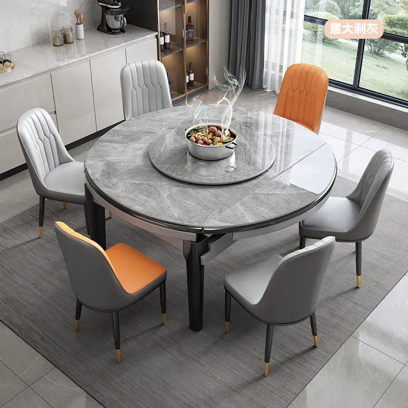 Tavolo da Pranzo in Laminato Grigio con Sedie